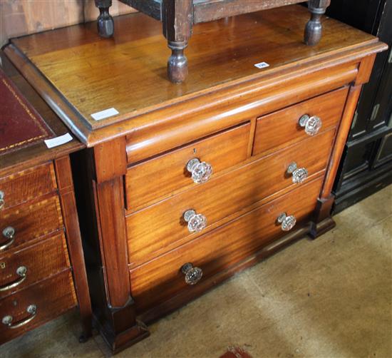 Victorian low chest of drawers